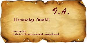 Ilovszky Anett névjegykártya